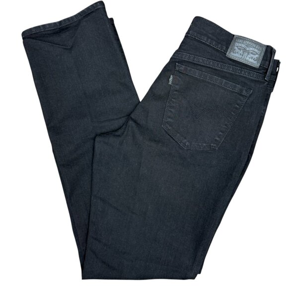 EUC Women's LEVI'S 505 Straight Leg Jeans Stretch Black | Size 8/29 - Picture 4 of 8